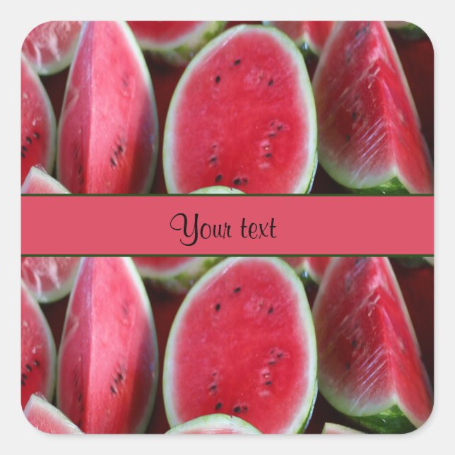 Wassermelonen Quadratischer Aufkleber (Vorderseite)