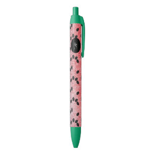 Wassermelonen Samen Frucht Rosa Rot Faux Glitter  Kugelschreiber