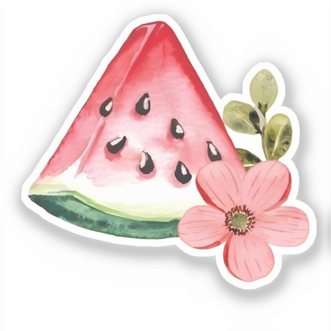 Wassermelonen-Scheibe Aufkleber (Vorderseite)