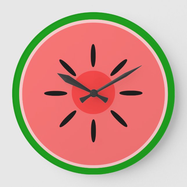 Wassermelonen-Scheibe Große Wanduhr (Vorderseite)