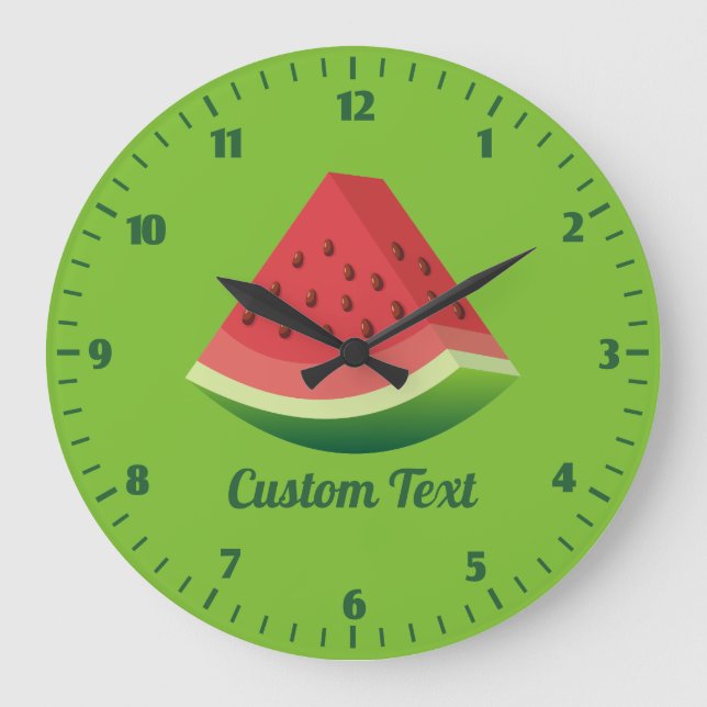 Wassermelonen-Scheibe Große Wanduhr (Vorderseite)