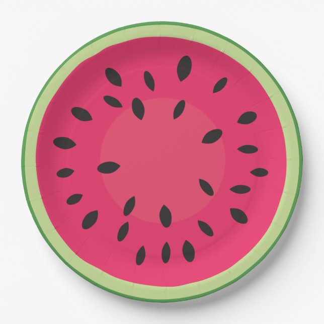 Wassermelonen-Scheibe Pappteller (Vorderseite)