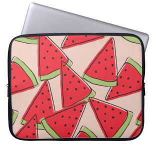 Wassermelonen-Scheiben mit rosa Hintergrund nahtlo Laptopschutzhülle