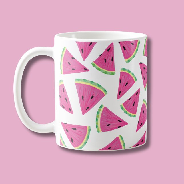 Wassermelonen-Scheiben-Muster Kaffeetasse (Watermelon pattern mug)