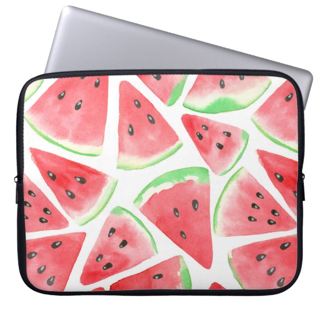 Wassermelonen-Schnittmuster Laptopschutzhülle (Vorderseite)