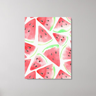 Wassermelonen-Schnittmuster Leinwanddruck