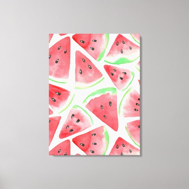 Wassermelonen-Schnittmuster Leinwanddruck (Vorderseite)