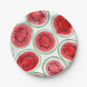 Wassermelonen-Schnittmuster Pappteller