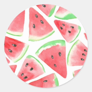 Wassermelonen-Schnittmuster Runder Aufkleber