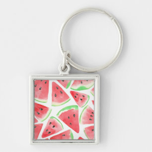 Wassermelonen-Schnittmuster Schlüsselanhänger