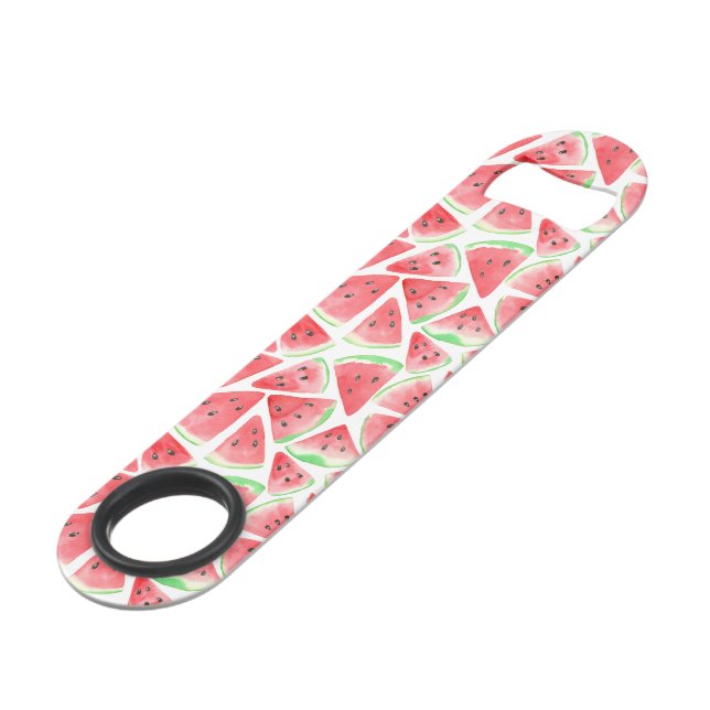 Wassermelonen-Schnittmuster Speedflaschenöffner (Vorderseite Schrägansicht)