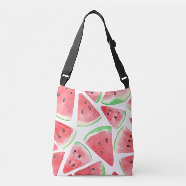Wassermelonen-Schnittmuster Tragetaschen Mit Langen Trägern (Vorderseite)