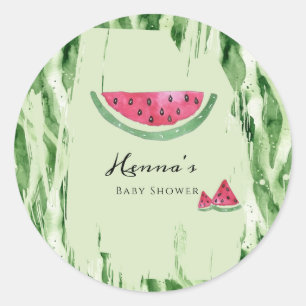 Wassermelonen-Sommer-Baby-Party Runder Aufkleber