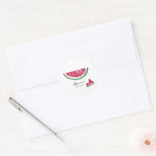 Wassermelonen-Sommer-Baby-Shower-Aufkleber  Runder Aufkleber