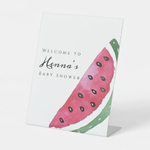 Wassermelonen-Sommer-Baby-Shower-Geschenkbox Sockelschild
