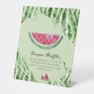 Wassermelonen-Sommer-Baby-Shower-Windel-Raffle Sockelschild