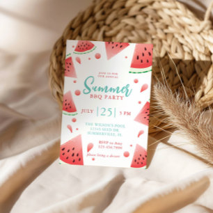 Wassermelonen Sommer BBQ Hinterhof Party Einladung