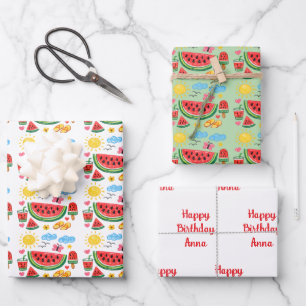 Wassermelonen Sommer ihnen Geburtstag  Geschenkpapier Set