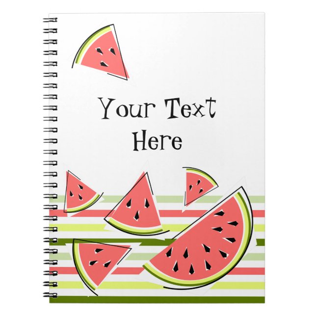 Wassermelonen Streifen dünner Text Notizblock (Vorderseite)