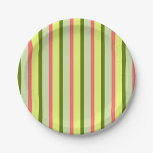 Wassermelonen-Streifen-Klassische Papierplatten Pappteller