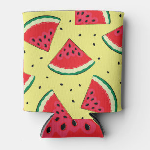 Wassermelonen-Stücke: Gelbes Sommermuster Dosenkühler
