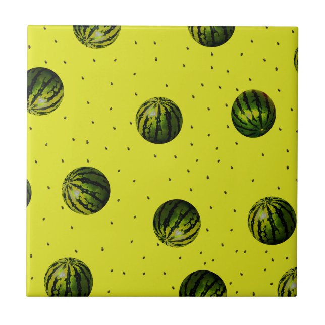 Wassermelonen und Saatgut Fliese (Vorderseite)