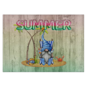 Wassermelonen-Wälder und Strand-Gnome mit Palmen Schneidebrett