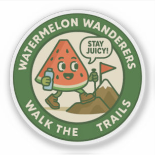 Wassermelonen-Wanderer Wandern Auf Den Wegen Aufkleber