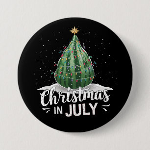 Wassermelonen-Weihnachtsbaum-Weihnachten im Juli S Button