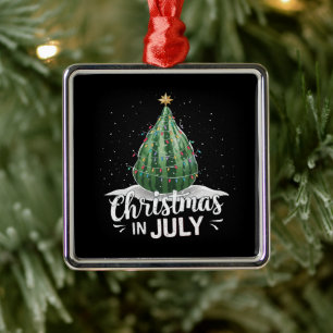 Wassermelonen-Weihnachtsbaum-Weihnachten im Juli S Ornament Aus Metall