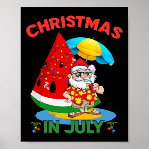 Wassermelonen-Weihnachtsbaum-Weihnachten im Juli S Poster