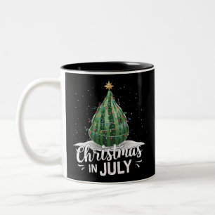 Wassermelonen-Weihnachtsbaum-Weihnachten im Juli S Zweifarbige Tasse