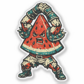 Wassermelonen-Zermalmer — Vintage Retro Street Fig Aufkleber