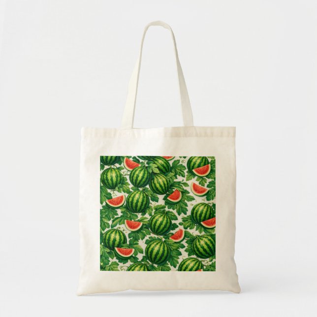Wassermelonenrankenmuster Tragetasche (Vorne)