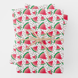 Wassermelonenscheiben Samen Cooles Fruchtmuster  Geschenkpapier Set
