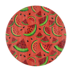 Wassermelonenstücke Schneidebrett
