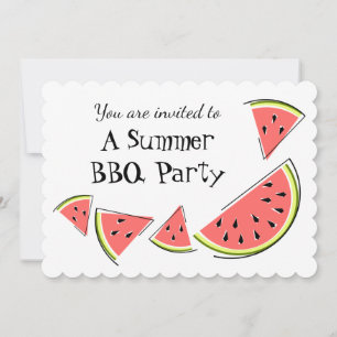 Wassermelonenstücke Sommer- BBQ-Einladung horizont Einladung