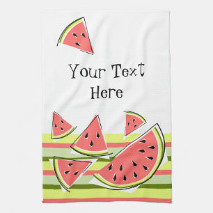 Wassermelonenstücke Streifen Text Küchenhandtuch Handtuch