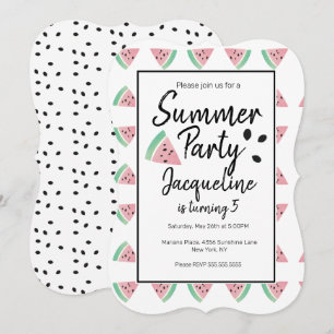 Wassermelonenstücke und Samen Sommer Fruchtiger Ge Einladung