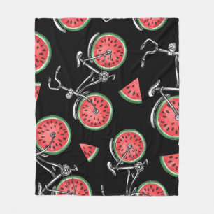 Wassermelonrad Fahrräder, Sommermuster. Fleecedecke