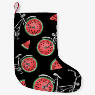 Wassermelonrad Fahrräder, Sommermuster. Kleiner Weihnachtsstrumpf