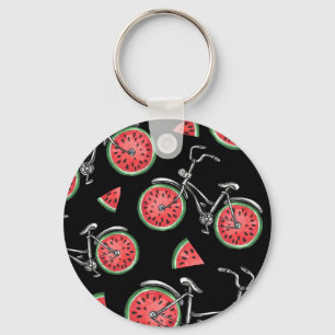 Wassermelonrad Fahrräder, Sommermuster. Schlüsselanhänger