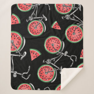 Wassermelonrad Fahrräder, Sommermuster. Sherpadecke