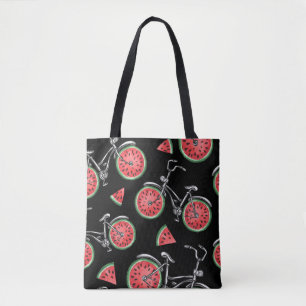 Wassermelonrad Fahrräder, Sommermuster. Tasche