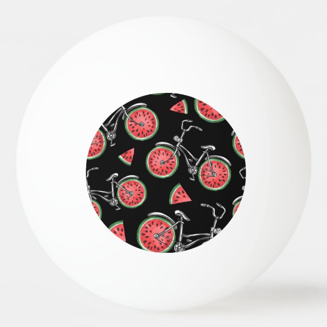 Wassermelonrad Fahrräder, Sommermuster. Tischtennisball (Vorderseite)