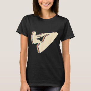 Wassermotorrad Jet-Ski-Fahren Retro-Linienkunst  T-Shirt