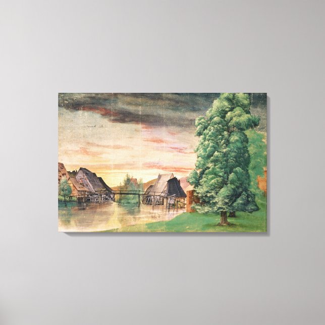 Wassermühle, 1495-1997 leinwanddruck (Vorderseite)