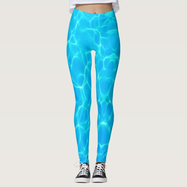 Wassermuster mit Reflektionswellen Leggings (Vorderseite)