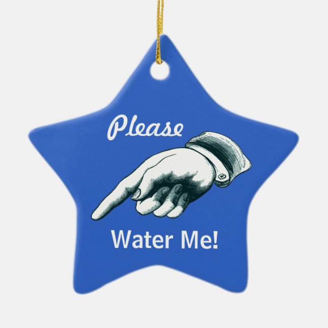 Wässern Sie mich Weihnachtsbaum-Verzierung Keramik Ornament (Vorne)