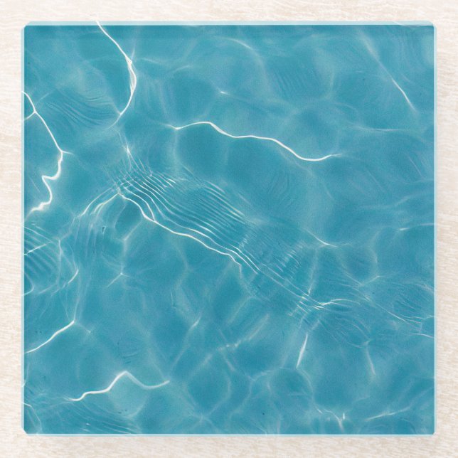 Wasseroberfläche (Stil 2) Ölmalerei Glasuntersetzer (Vorderseite)